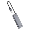 HUB USB-A 3.2 Gen1 4 EN 1 | 4 Puertos USB-A (5Gbps) | Carcasa ABS + PC | Soporta OTG | Luz Indicadora LED | Cable de Nylon Trenzado de 20cm (Mas de 20000 flexiones) | Interfaz Niquelada | Color Gris Metalizado.