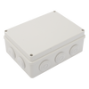 Caja Derivación-Conexión de Plástico (140 X 190 X 76 mm) con 10 Glándulas de Goma. Para Instalaciones Comerciales, Residenciales e Industriales. Incluye Tornillería para su Tapa. Funciona También como Registro.