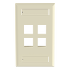 Placa de Pared Vertical, Salida Para 4 Puertos Keystone, Con Espacios Para Etiquetas, Color Marfil