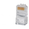 Plug RJ45 Cat5e, Para Cable UTP Calibre 22 a 26 AWG, Chapado en Oro de 50 Micras