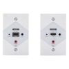 Kit Extensor HDMI en PLACAS DE PARED para distancias de 40 metros / Resolución 1080P @ 60 Hz / Cat 6/6A/ 7 / HDR/ Cero Latencia / Soporta Control Remoto / Placa de pared de 2.74 x 4.49” (tamaño estándar de EE.UU.).