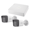 Kit IP 1080p (2 Megapixel) / NVR de 4 Canales con 4 Puertos PoE / 2 Cámaras Bala IP con Microfono Integrado / ColorVu Lite y ACUSENSE Lite