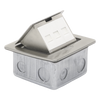 Mini Caja de Piso Rectangular para Datos y Conectores Tipo Keystone, Color y Material en Acero Inoxidable (3 Puertos) (11000-21202)