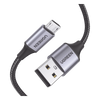 Cable USB-A a Micro USB | 1 Metro (3.28 Pies) | Carga Rápida | QC 3.0/2.0 | FPC | AFC | Transferencia de Datos de 480 Mbps | Recarga hasta 18W | Protección Integrada | Caja de Aluminio | Nylon Trenzado | Color Negro