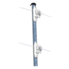 Aislador de Paso Blanco Reforzado para Cercos Eléctricos / Aislamiento hasta 18 kV / Resistente a Clima Extremo / Polipropileno y Policarbonato
