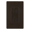 Tomacorriente dúplex de 15 A y 125 V color café, línea Claro para combinar con controles y placas Lutron de estilo Designer
