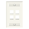 Placa de Pared Vertical, Salida Para 4 Puertos Keystone, Con Espacios Para Etiquetas, Color Blanco Mate