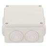 Caja Derivación-Conexión de Plástico (100 X 100 X 54 mm) con 7 Glándulas de Goma. Para Instalaciones Comerciales, Residenciales e Industriales. Incluye Tornillería para su Tapa.