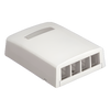 Caja de Montaje en Superficie, Para 4 Módulos Keystone, Color Blanco Mate
