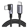 Cable USB-C a USB-C | 1 Metro (3.28 Pies) | Conector con Ángulo Recto de 90° | Carga Rápida de hasta 60W | 480 Mbps | PD3.0 | QC4.0/3.0/2.0 | FPC | AFC | Protección Integrada | Caja de Aluminio | Nylon Trenzado | Color Negro