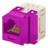 Conector Jack Estilo 110 (de Impacto), Tipo Keystone, Categoría 6, de 8 Posiciones y 8 Cables, Color Violeta