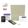 Kit de panel de control antirrobo VISTA-48LA con teclado-receptor inalámbrico 6160RF, gabinete, batería, transformador y 4 detectores de humo