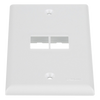 Placa de Pared Vertical, Salida Para 2 Puertos Keystone, Color Blanco