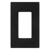 Placa de pared Claro de 1 espacio sin tornillos visibles, acabado negro brillante, para atenuadores, apagadores y controles Pico de Lutron
