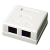 Caja de Pared con 2 Puertos, Incluye 2 Jacks UTP Cat5e Keystone