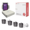 Kit IP 4 Megapixel / NVR de 4 Canales / 4 Cámaras IP Dual light y Microfono Integrado / Bobina de Cable de 100 mts / Disco Duro 1 TB