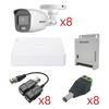 KIT TurboHD con Audio 1080p / DVR 8 Canales 1080p lite / 8 Cámaras Bala (exterior 2.8 mm) / Transceptores / Conectores / Fuente de Poder / AUDIO POR COAXITRON