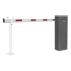 Kit de Barrera Vehicular Izquierda y Brazo Telescópico de Hasta 5.5 m / Finales de Carrera Ajustables por Programación / Movimiento Fluido / Diseño Elegante Color Gris / Con Corona Led Semaforizada
