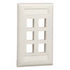 Placa de Pared Vertical, Salida Para 6 Puertos Keystone, Con Espacios Para Etiquetas, Color Blanco