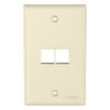 Placa de Pared Vertical, Salida Para 2 Puertos Keystone, Color Marfil