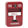 Estación manual de jalón contra incendio de acción simple, reset con llave, cumple ADA, carcasa de aluminio fundido