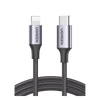 Cable USB-C a Lightning | 1 Metro (3.28 Pies) | Certificado MFi | Carga Rápida 60W | 480 Mbps | Conector C94 | Adecuado para iPhone, iPad y iPod | Protección Integrada | Caja de Aluminio | Nylon Trenzado | Color Negro