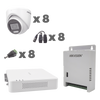 KIT TurboHD 1080p / DVR 8 Canales con audio por coaxitron / 8 Cámaras con Micrófono Integrado 101° Visión/  luz blanca + IR visión nocturna  / Transceptores / Conectores / Fuente de Poder Profesional