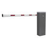 Kit de Barrera Vehicular Izquierda y Brazo de 3 Metros / Finales de Carrera Ajustables por Programación / Movimiento Fluido / Diseño Elegante Color Gris / Con Corona Led Semaforizada