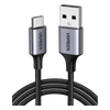 Cable USB-A a USB-C | 1 Metro (3.28 Pies) | Transferencia de Datos de 480 Mbps | Carga Rápida | QC 4.0/3.0/2.0 | FPC | AFC | Protección Integrada | Caja de Aluminio | Nylon Trenzado | Color Negro