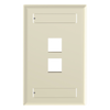 Placa de Pared Vertical, Salida Para 2 Puertos Keystone, Con Espacios Para Etiquetas, Color Marfil