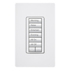Botonera de pared inalámbrica de 6 botones con subir/bajar, retroiluminada, 120 V, color blanco, para el sistema de control de iluminación RadioRA 2