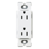 Tomacorriente dúplex 15 A 125 V de la línea Claro y Satin Colors en color Snow, para caja de pared estándar, placa se vende por separado