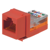 Conector Jack Estilo Leadframe, Tipo Keystone, Categoría 5e, de 8 Posiciones y 8 Cables, Color Rojo