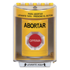 Botón de Abortar, Texto en Español, Tapa Protectora de Policarbonato Súper Resistente, Girar para restablecer