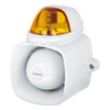 Sirena / Luz Estroboscópica Autónoma / Color Ambar  4 en 1 / IP65 / Uso Interior y Exterior / 12 Vcd / Múltiples Tipos de Notificación / Estroboscópica, de Sirena o de Audio /