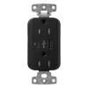 Receptáculo con USB Tipo A y C de 15 A 125 V, Power Delivery hasta 55 W, línea Claro acabado satinado Midnight