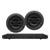 Amplificador de Audio con 2 Bocinas SP6 | 2 x 60W | Baja Impedancia 4 - 8&Omega; | Reproductor Bluetooth, USB, SD | Efectos Integrados Delay, Echo, Repeat