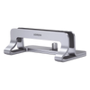 Soporte Vertical para Laptop / Adecuado para escritorio / Anchura Ajustable (12-26mm) / Amplia compatibilidad / Anti-Arañazos / Anti-Deslizante /Ajustable Mediante Tornillos / Color Plata / Aluminio + Silicona