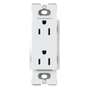 Tomacorriente dúplex Claro de 15 A, 125 V, estilo decorador de perfil delgado, color blanco