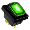 Interruptor tipo Switch con Led Color Verde / IP65 / Diseño Industrial / NO, COM, NC / Terminales tipo F1