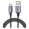 Cable USB-A a USB-C | 2 Metros (6.56 Pies) | Transferencia de Datos de 480 Mbps | Carga Rápida | QC 4.0/3.0/2.0 | FPC | AFC | Protección Integrada | Caja de Aluminio | Nylon Trenzado | Color Negro