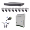 KIT TurboHD 1080p / DVR 8 Canales / 8 Cámaras Eyeball (exterior 2.8 mm) / Transceptores / Conectores / Fuente de Poder Profesional hasta 15 Vcc para Larga Distancia