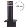 Bolardo neumático, alta velocidad, 100% acero + pintura negra exterior, 220 mm diametro