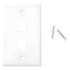 Placa de Pared de 2 Puertos, Keystone, Color Blanco