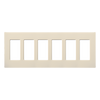 Placa de pared Claro sin tornillos para 6 dispositivos, color almendra claro, para controles Lutron tipo decora