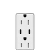 Receptáculo USB Lutron / 15 A 125 V~ / Tipo A+C / Power Delivery 55 W / Tamper Resistant / Claro Satin Midnight