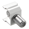 Conector coaxial tipo F de 75 ohms de instalación a presión para marco de 6 puertos Claro y Satin Colors, color blanco