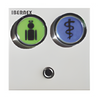 MODULO DE 2 BOTONES ILUMINADOS (VERDE Y AZUL) CON JACK DE 3,5MM PARA PULSADORES NX0871 Y NX0881 Y LECTOR RFID 125KHz INTEGRADO (4). CONEXION BUS RS485