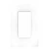 Placa de pared sin tornillos visibles de 1 espacio (1 gang), acabado satinado color Snow, para atenuadores y controles Lutron de apertura estilo designer