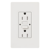 Tomacorriente dúplex GFCI autocomprobable de 15 A y 125 V, resistente a manipulaciones, con indicadores LED de estado y cara estilo decorador, color blanco